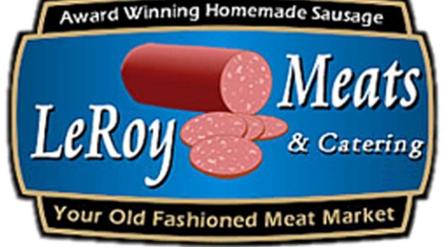 LeRoy Meats & Catering—award-winning homemade sausage and old-fashioned meat market logo